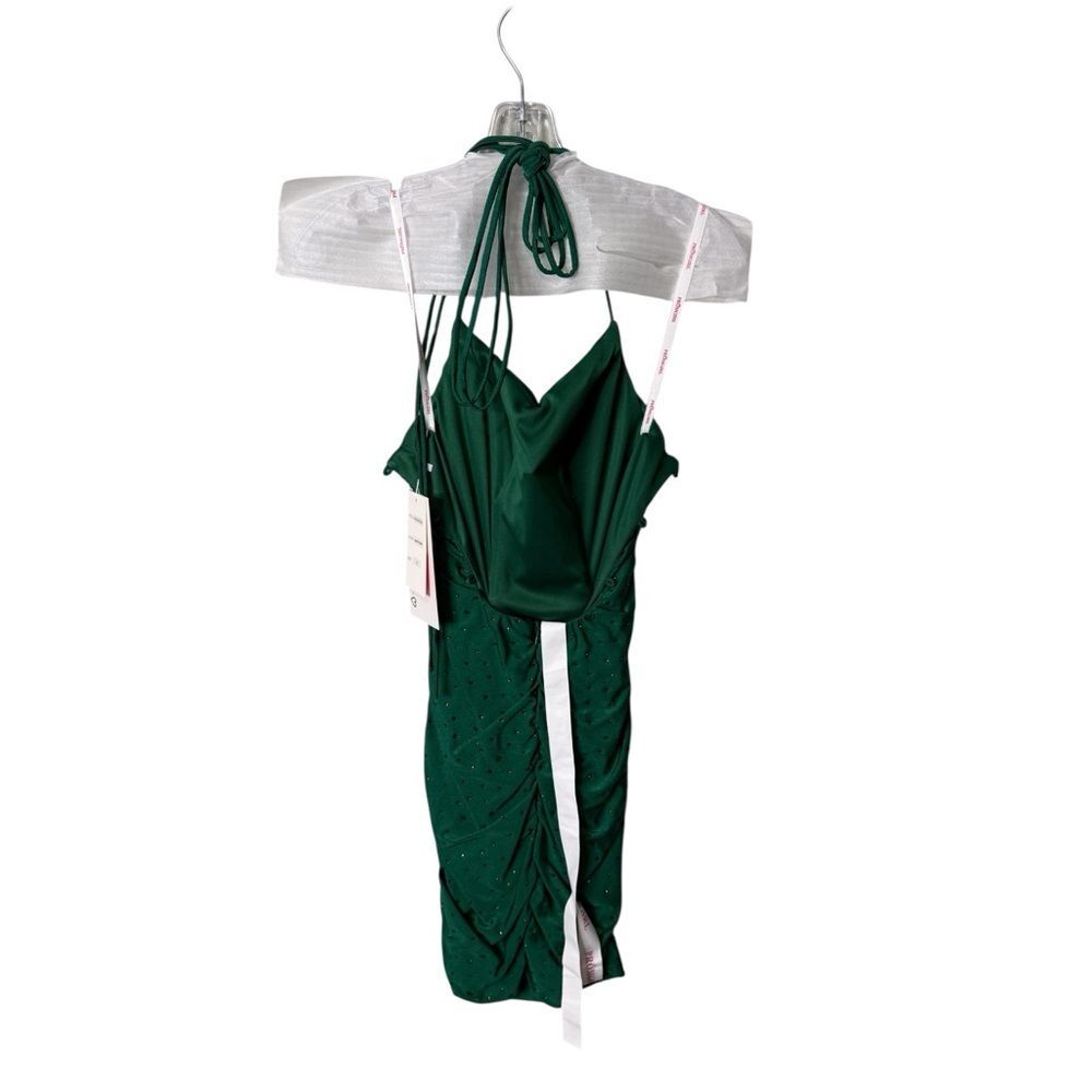 PromGirl Jewel Green Rhinestone Ruched Bodycon Dress - NWT Size 2 - Picture 4 of 7